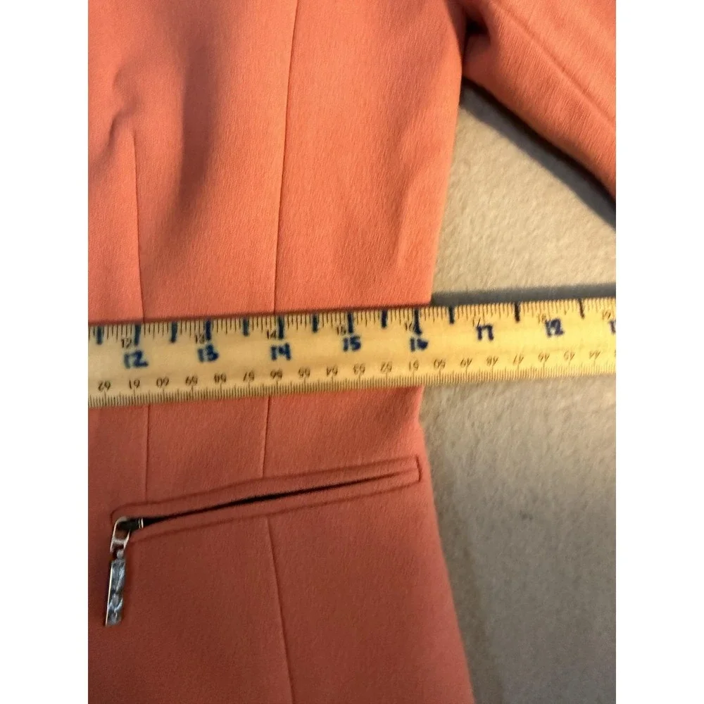 Tahari Arthur S. Levine Blazer Womens 6 Pink Crepe Zip Front Lined Jacket
